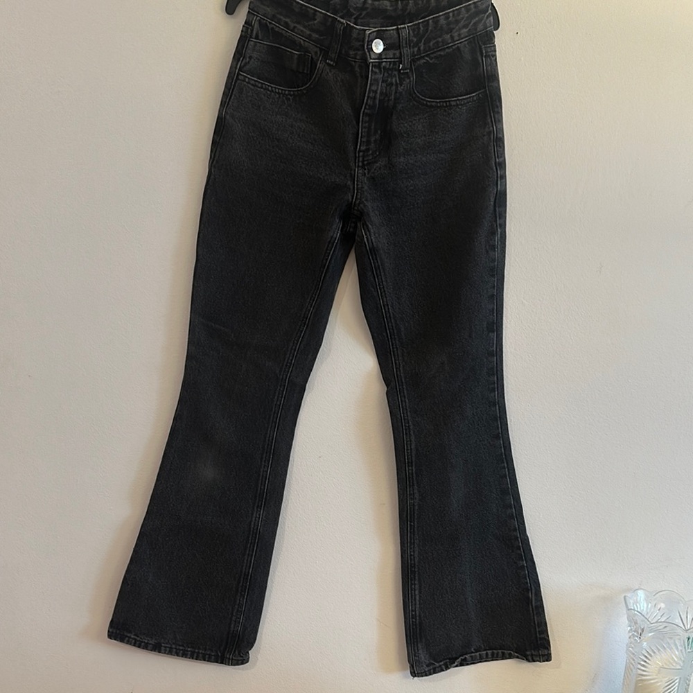 Black Flare Wide Leg Jeans Timeless Style - USED
